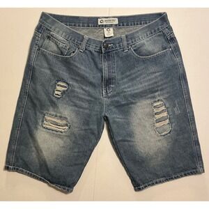 Y2K Akademiks Mens Baggy Jorts Cotton Blend Streetwear Grunge Skater Fits 36